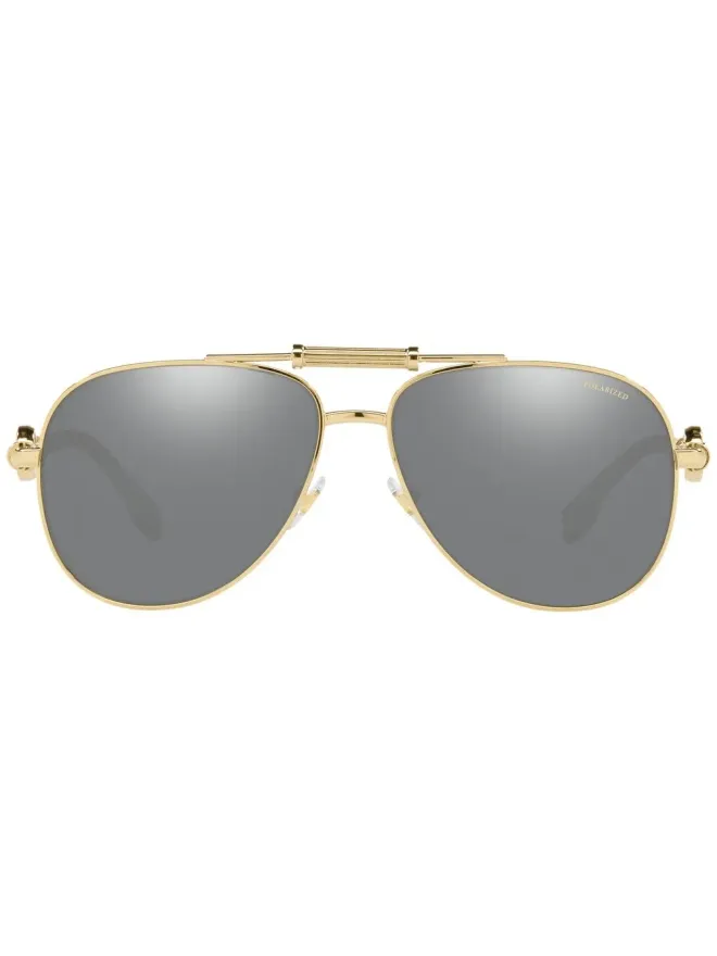 Versace Eyewear Versace Eyewear VE2236 パイロットフレームサングラス - ゴールドの商品画像