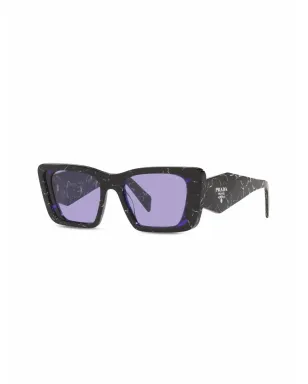Prada Eyewear マーブル柄レクタンギュラーフレームサングラス - サムネイル2