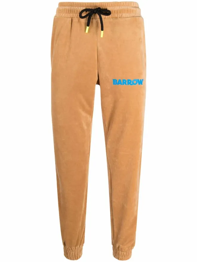 BARROW BARROW ロゴプリントベルベット トラックパンツの商品画像