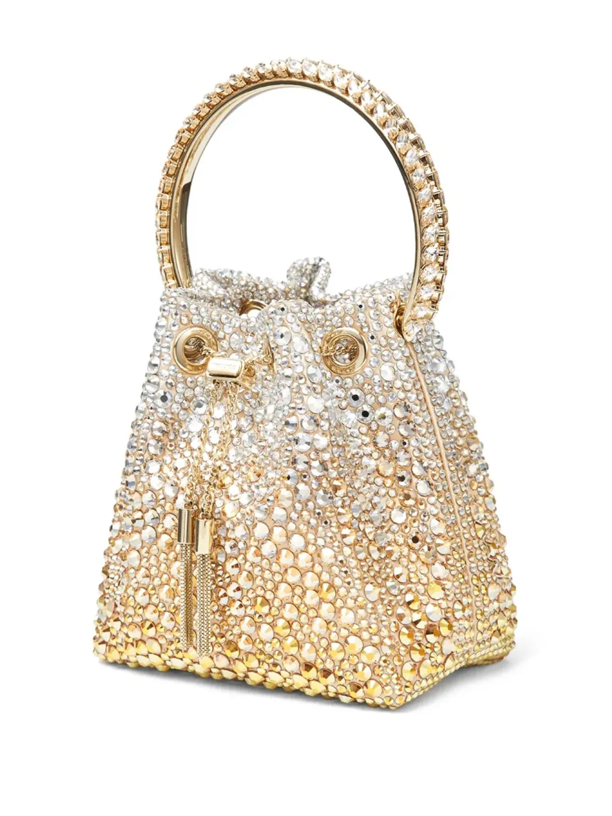 Jimmy Choo ボンボン クリスタル装飾 バケットバッグ - 画像3