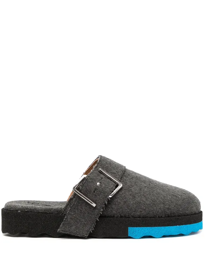 OFF-WHITE Off-White バックルディテール フェルテッドスリッパ - グレーの商品画像