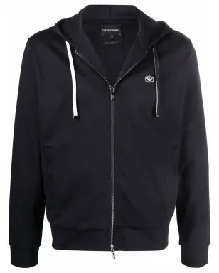Emporio Armani ロゴパッチ ジップアップ パーカー ブルー - サムネイル1