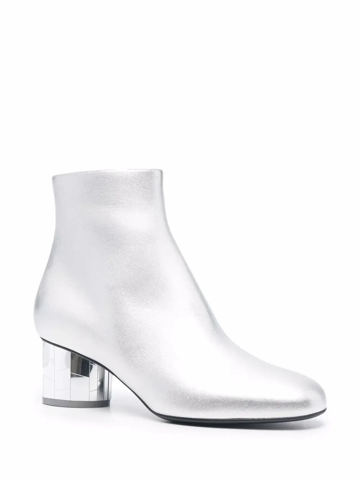 Ferragamo 鏡面ヒール レザー アンクルブーツ - シルバー - 画像2