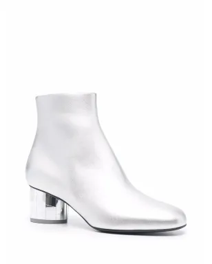Ferragamo 鏡面ヒール レザー アンクルブーツ - シルバー - サムネイル2