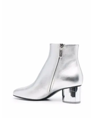 Ferragamo 鏡面ヒール レザー アンクルブーツ - シルバー - サムネイル3