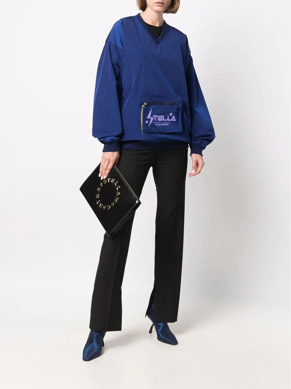Stella McCartney Vネック ポーチポケット付き スウェットシャツ - 画像2