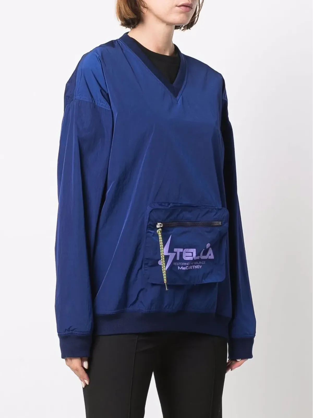 Stella McCartney Vネック ポーチポケット付き スウェットシャツ - 画像3