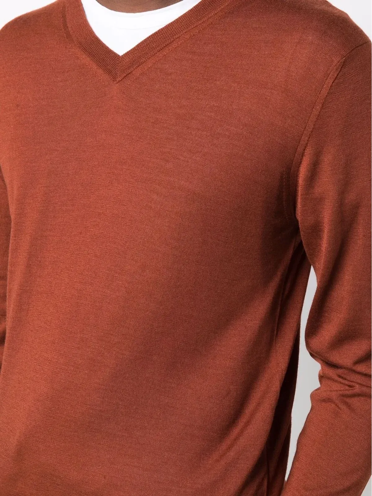 Cruciani V-neck カシミアシルク ジャンパー - オレンジ - 画像5