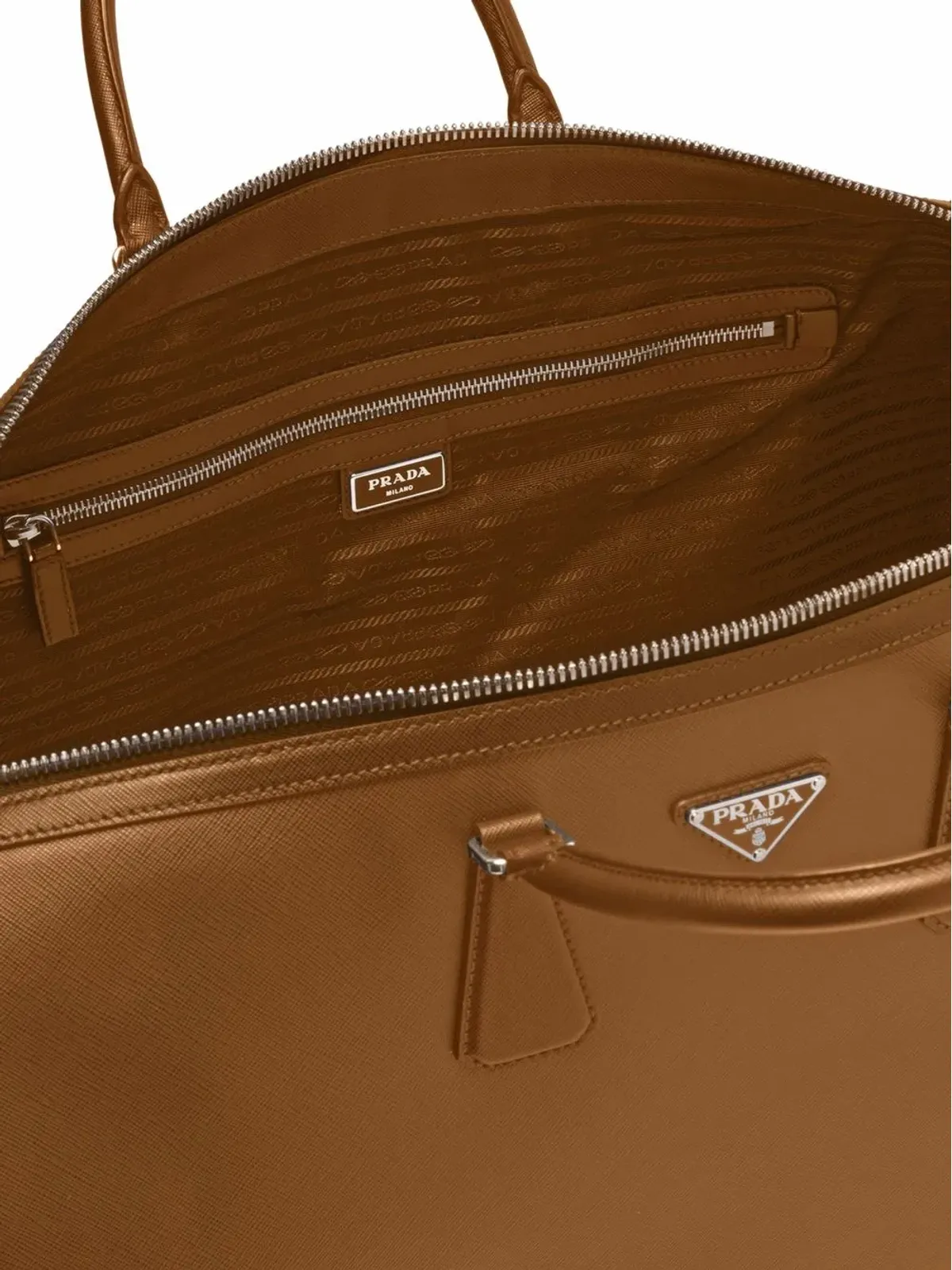 Prada ロゴプレート ダッフルバッグ - ブラウン - 画像5