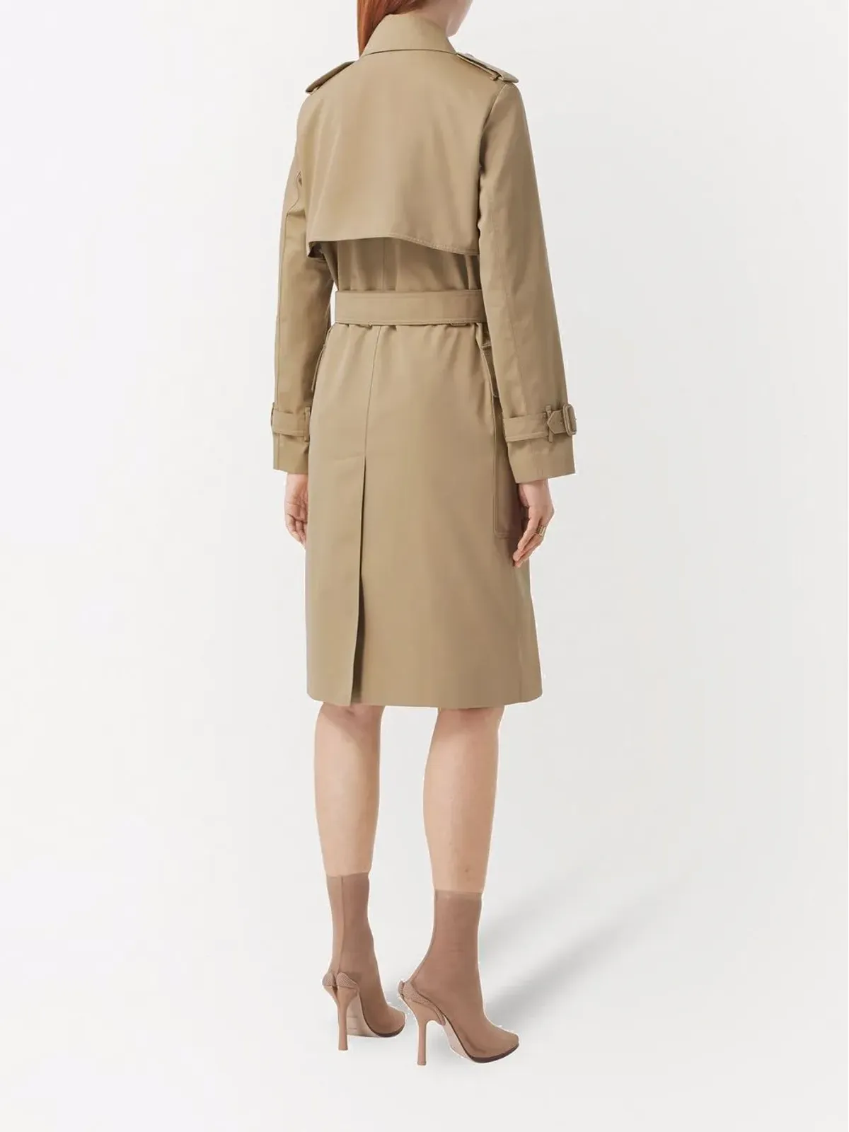 Burberry チェック柄ラペルトレンチコート - 画像4