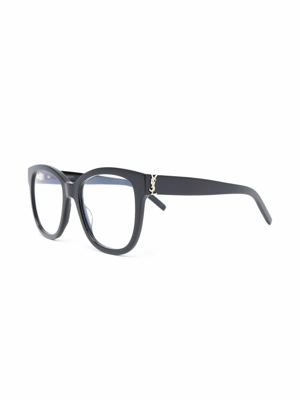 Saint Laurent Eyewear ポリッシュド・エフェクト オーバサイズフレーム メガネ - ブラック - 画像2