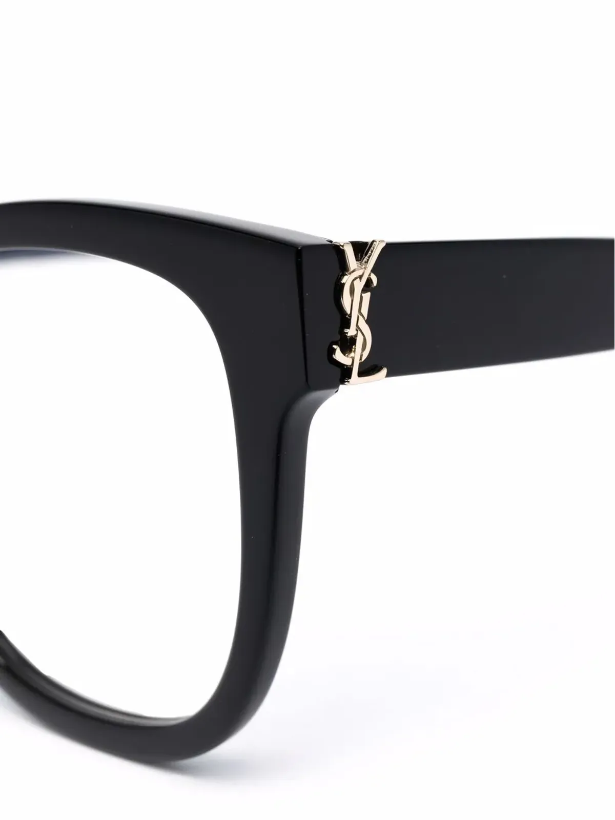 Saint Laurent Eyewear ポリッシュド・エフェクト オーバサイズフレーム メガネ - ブラック - 画像3