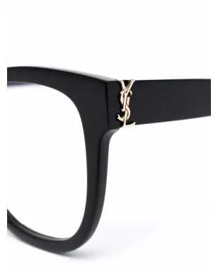 Saint Laurent Eyewear ポリッシュド・エフェクト オーバサイズフレーム メガネ - ブラック - サムネイル3