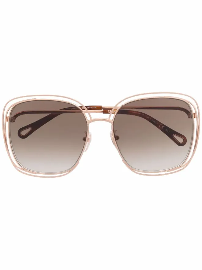 Chloé Eyewear Chloé Eyewear オーバーサイズフレームサングラス - メタリックの商品画像