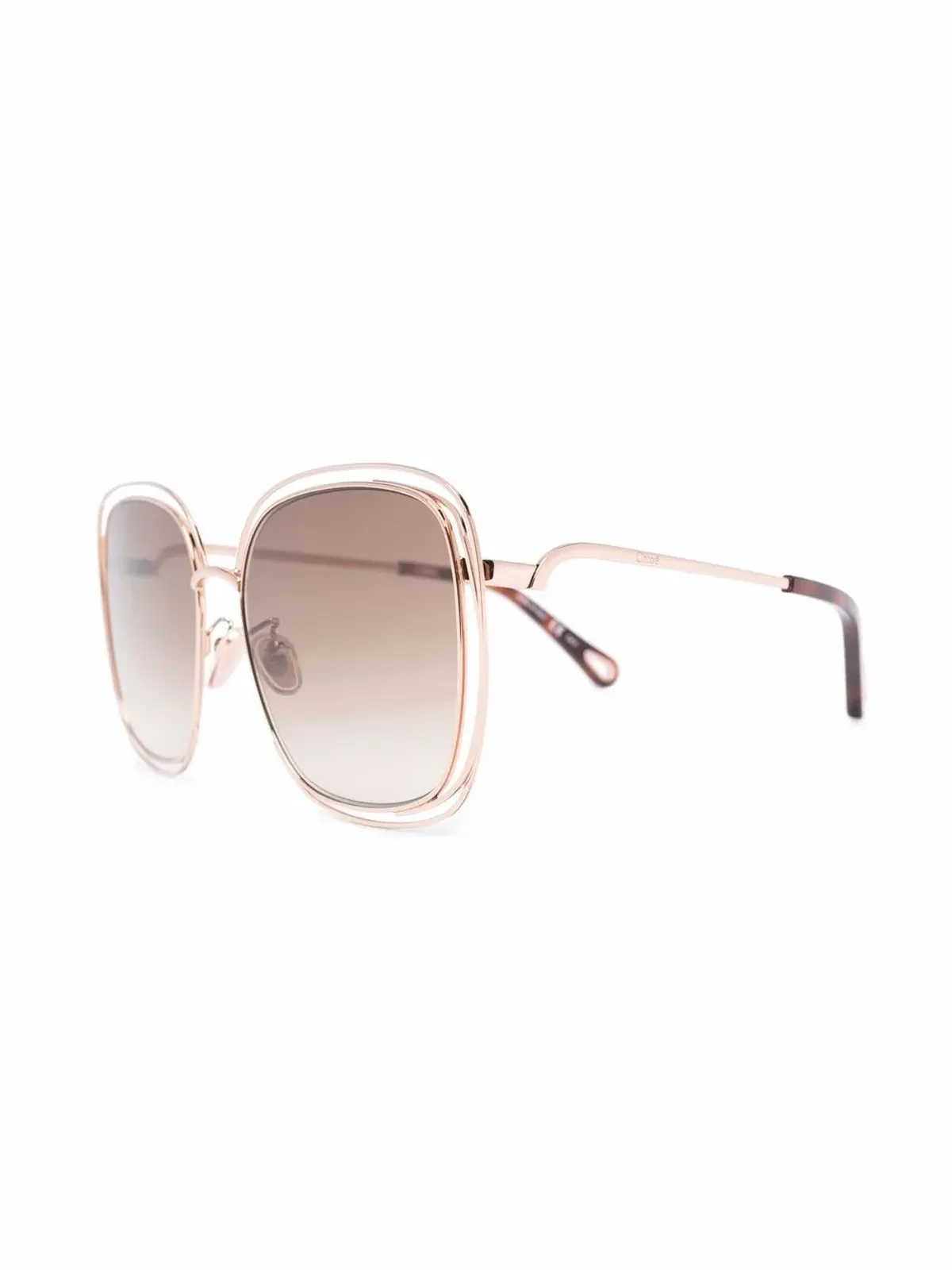 Chloé Eyewear オーバーサイズフレームサングラス - メタリック - 画像2