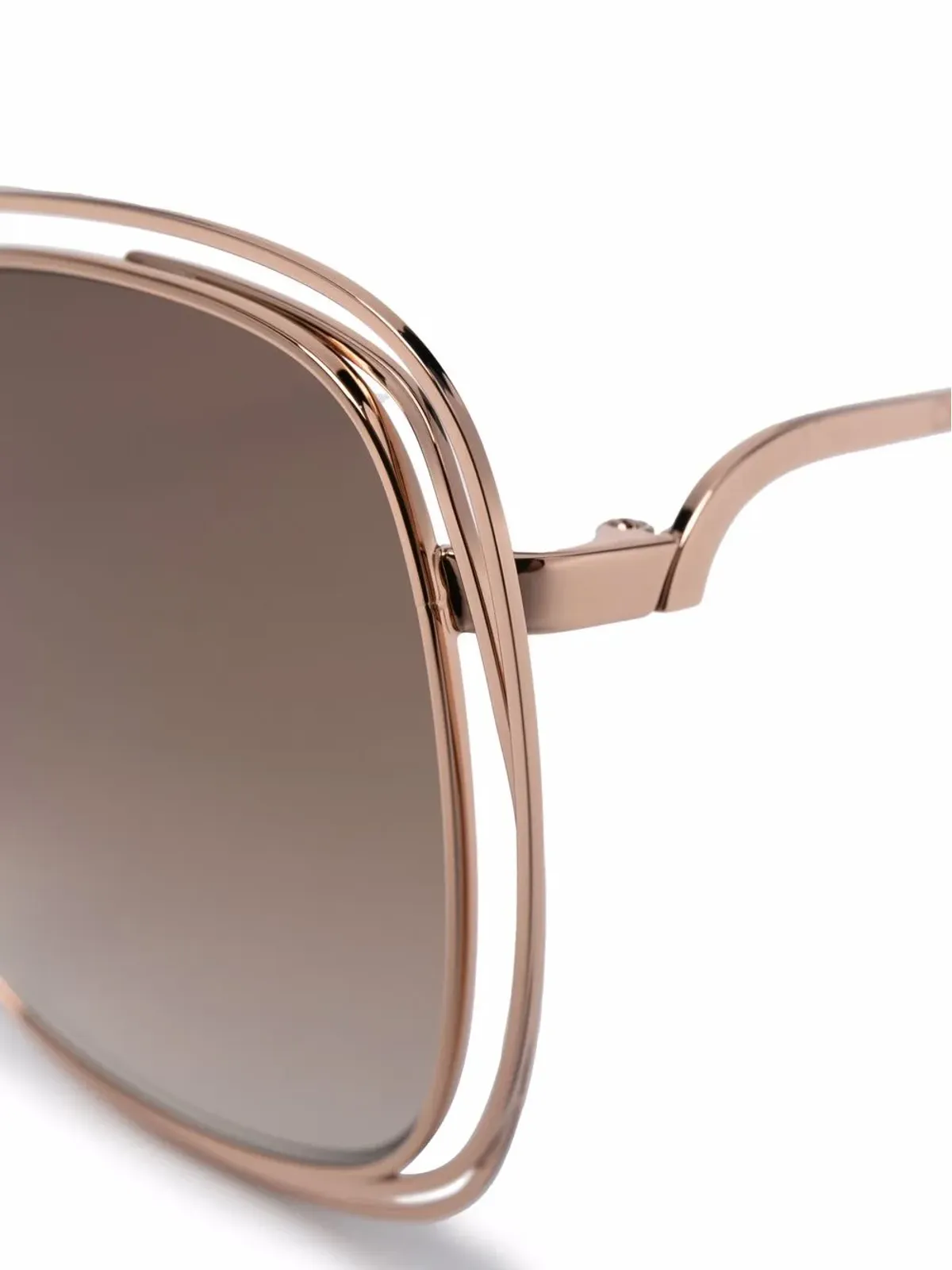 Chloé Eyewear オーバーサイズフレームサングラス - メタリック - 画像3