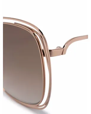Chloé Eyewear オーバーサイズフレームサングラス - メタリック - サムネイル3