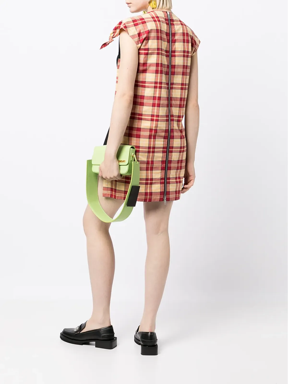 Celine Pre-Owned チェック柄パネルミニドレス - 画像2