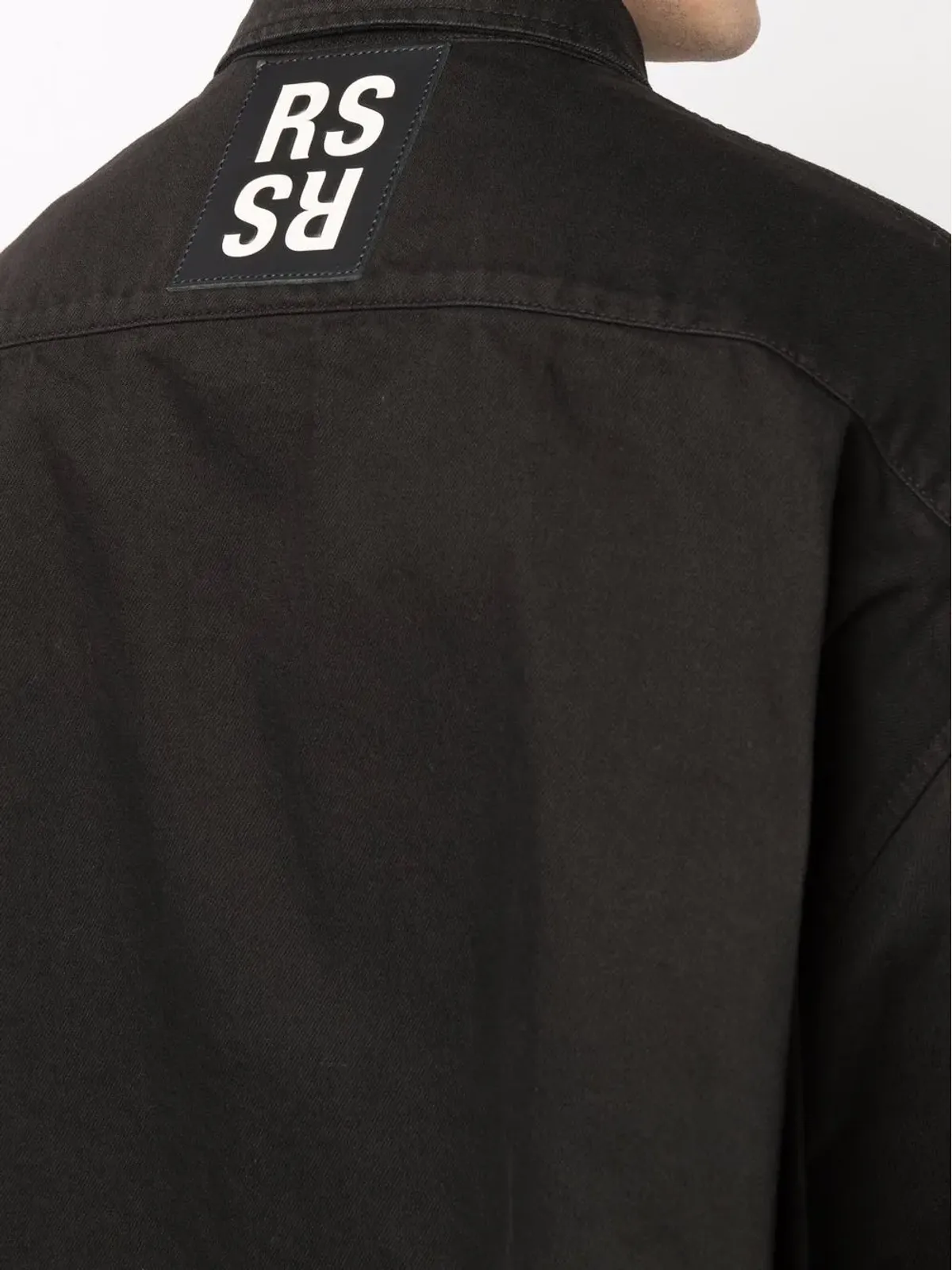 Raf Simons オーバーサイズ ロゴデニムシャツ ブラック - 画像5