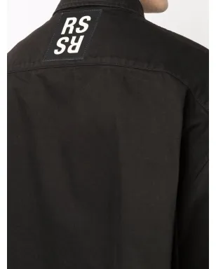 Raf Simons オーバーサイズ ロゴデニムシャツ ブラック - サムネイル5