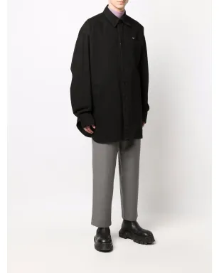 Raf Simons オーバーサイズ ロゴデニムシャツ ブラック - サムネイル3