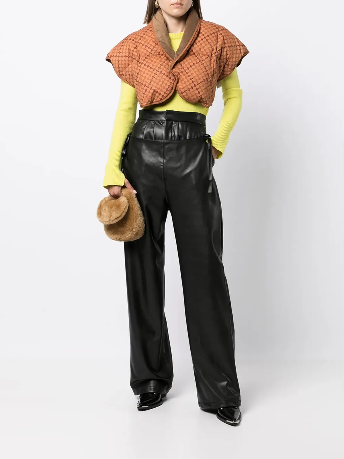 Celine ビンテージ パッド入りチェック柄ボレロ - 画像2