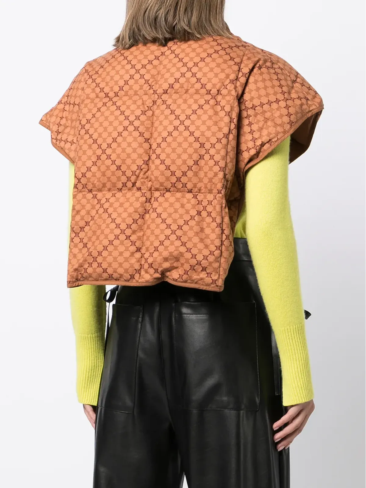 Celine ビンテージ パッド入りチェック柄ボレロ - 画像4