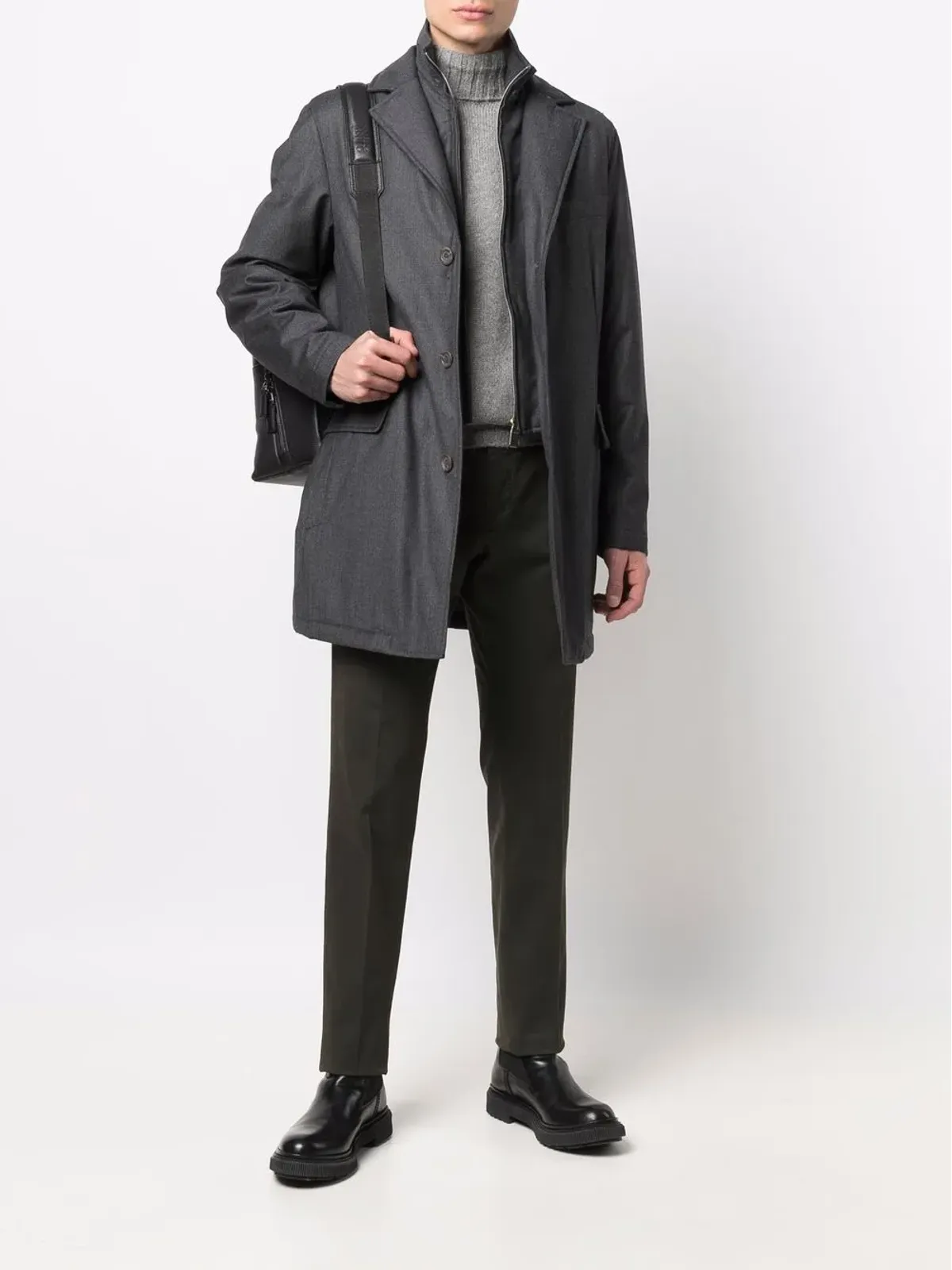 Lardini ロールネック ウール混紡 ニットセーター - 画像2