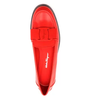 Ferragamo Vivaldo ロゴプレート ローファー - レッド - サムネイル4