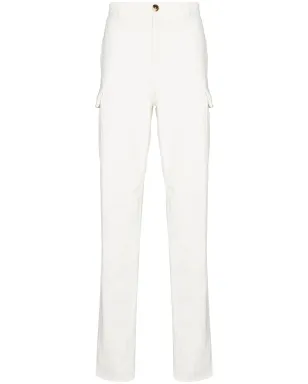 Brunello Cucinelli ブルネロ・クチネリ メンズ ホワイト さりげないストライプディテールのカーゴパンツ - サムネイル1