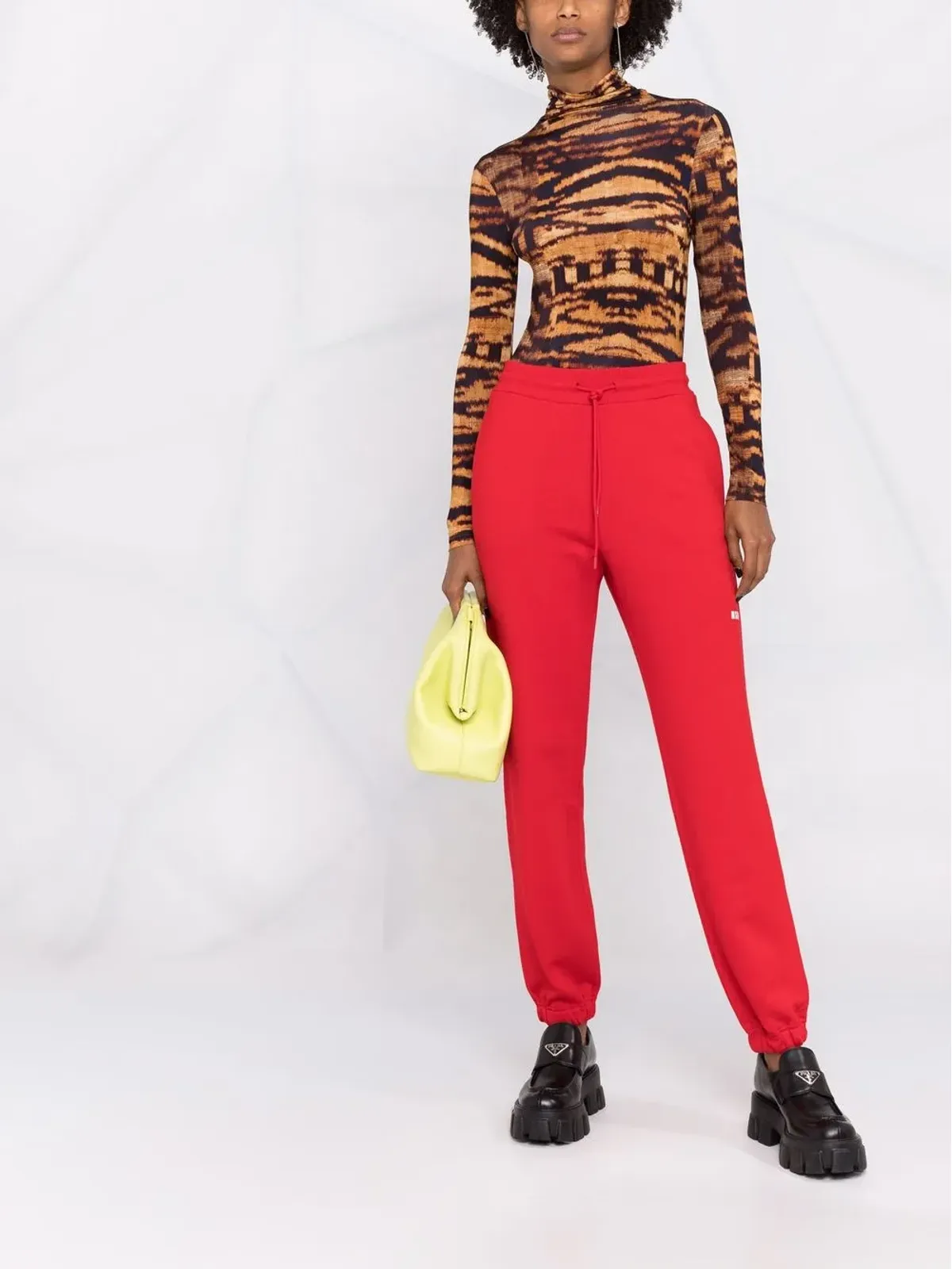 MSGM ドローストリング ロゴプリント ジョガーパンツ - 画像2