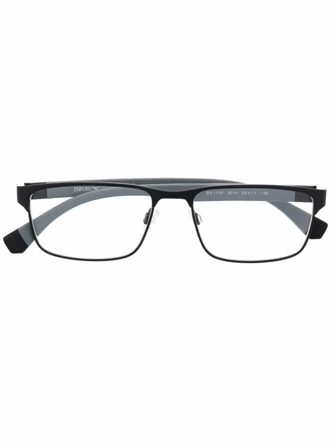 Emporio Armani Emporio Armani ロゴ入りスクエアフレームメガネの商品画像