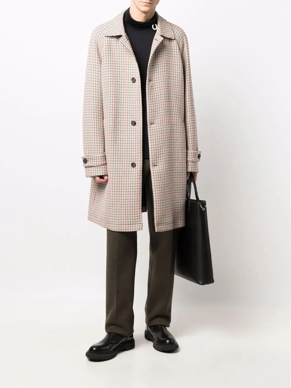 BOSS 千鳥格子柄のシングルブレストコート - 画像2