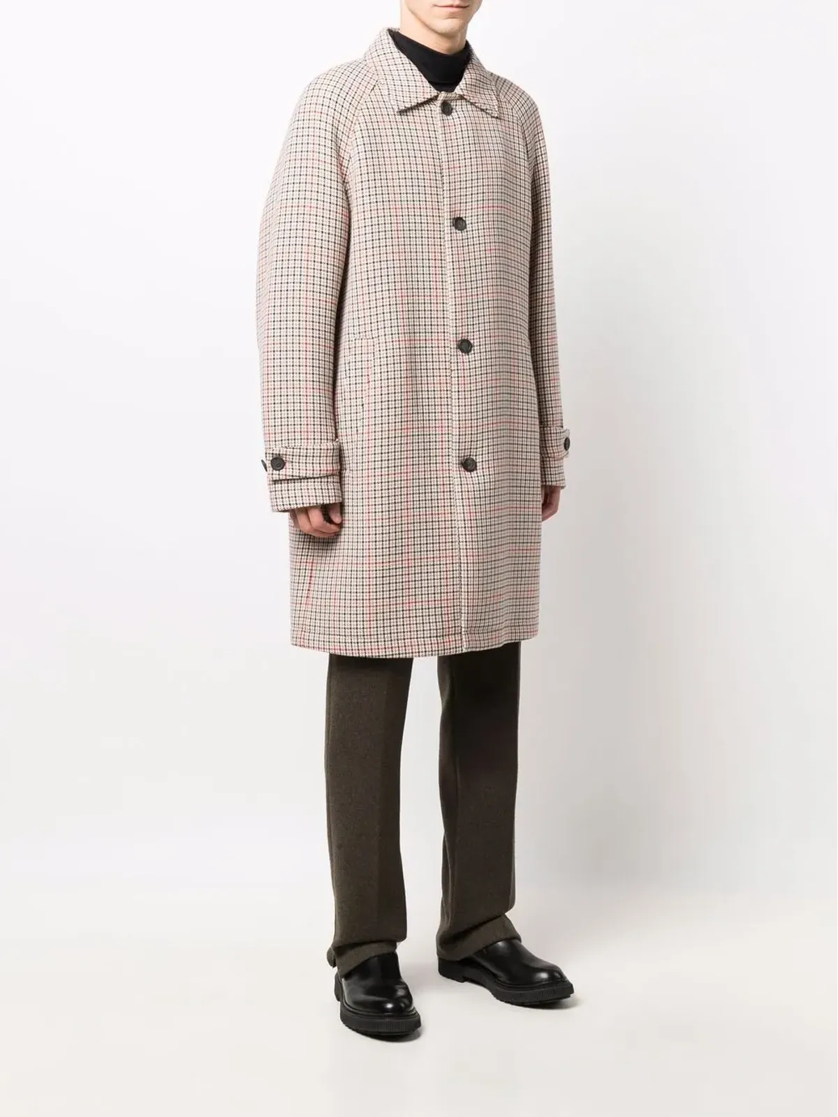 BOSS 千鳥格子柄のシングルブレストコート - 画像3