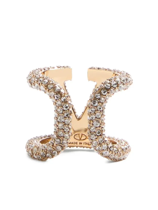 Valentino Garavani Valentino Garavani VLogo Signature クリスタル装飾リングの商品画像