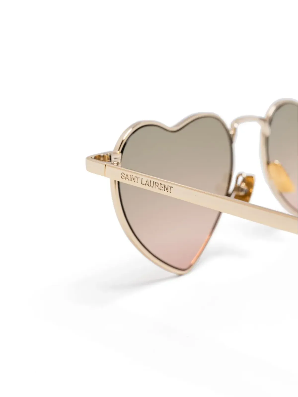 Saint Laurent Eyewear ハートフレーム サングラス ゴールド - 画像3