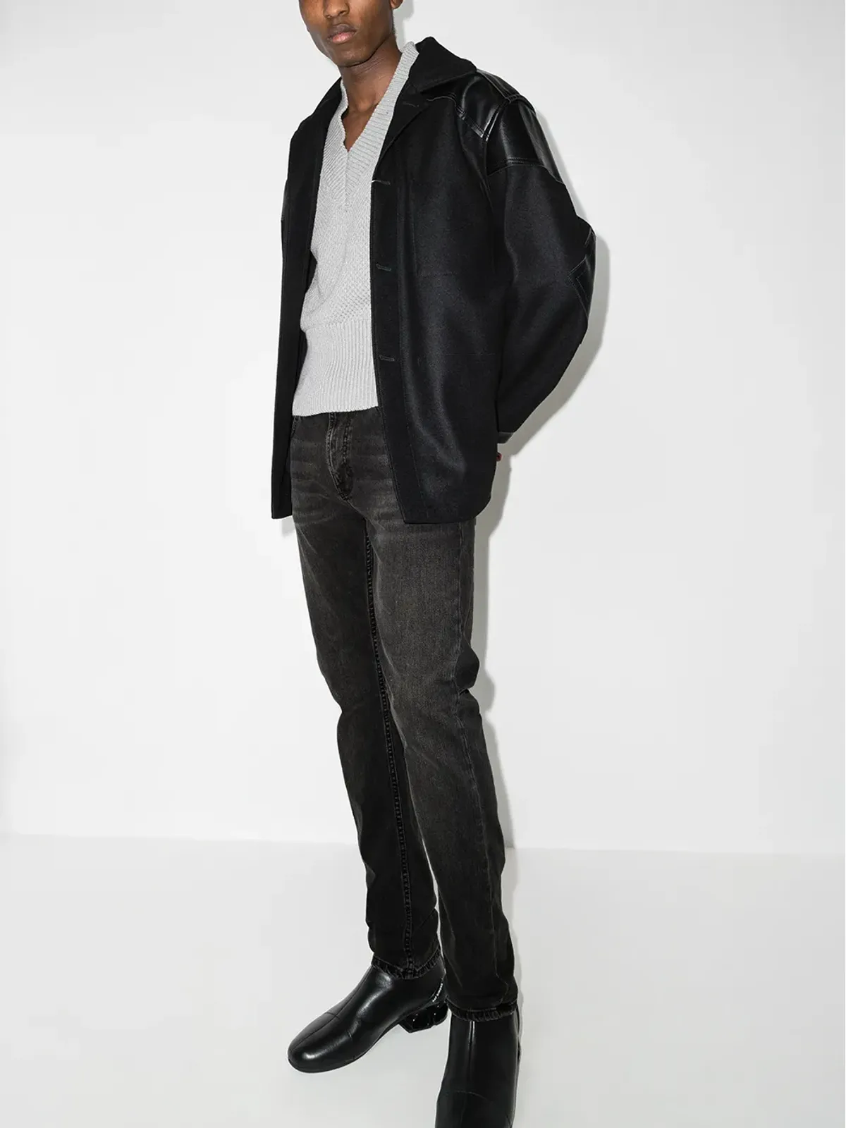 Nudie Jeans Lean Dean スリムフィットジーンズ ブラック - 画像5