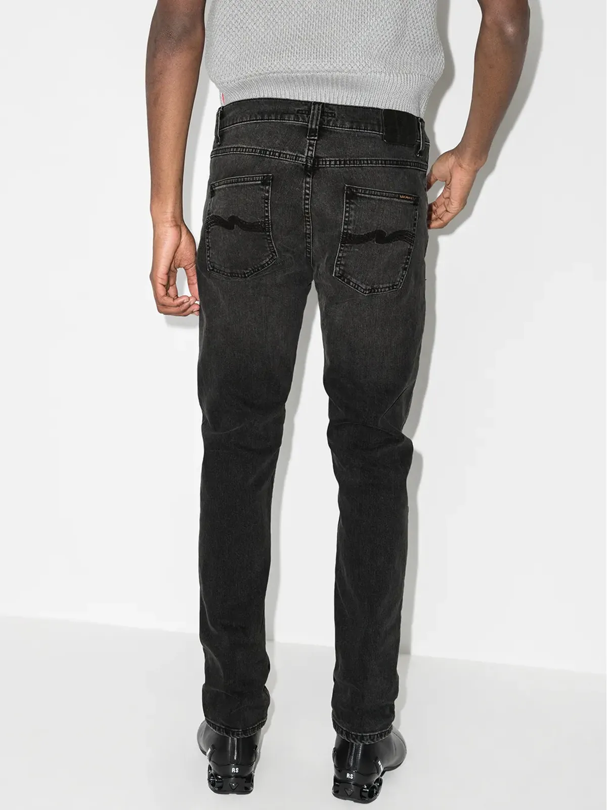 Nudie Jeans Lean Dean スリムフィットジーンズ ブラック - 画像3