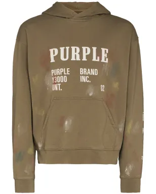Purple Brand ロゴプリント長袖フーディ - サムネイル1