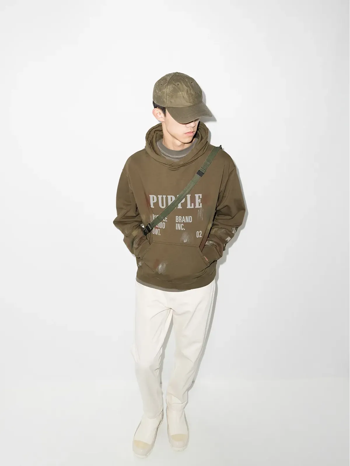 Purple Brand ロゴプリント長袖フーディ - 画像5