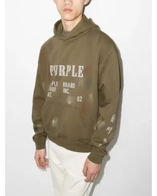 Purple Brand ロゴプリント長袖フーディ - サムネイル2