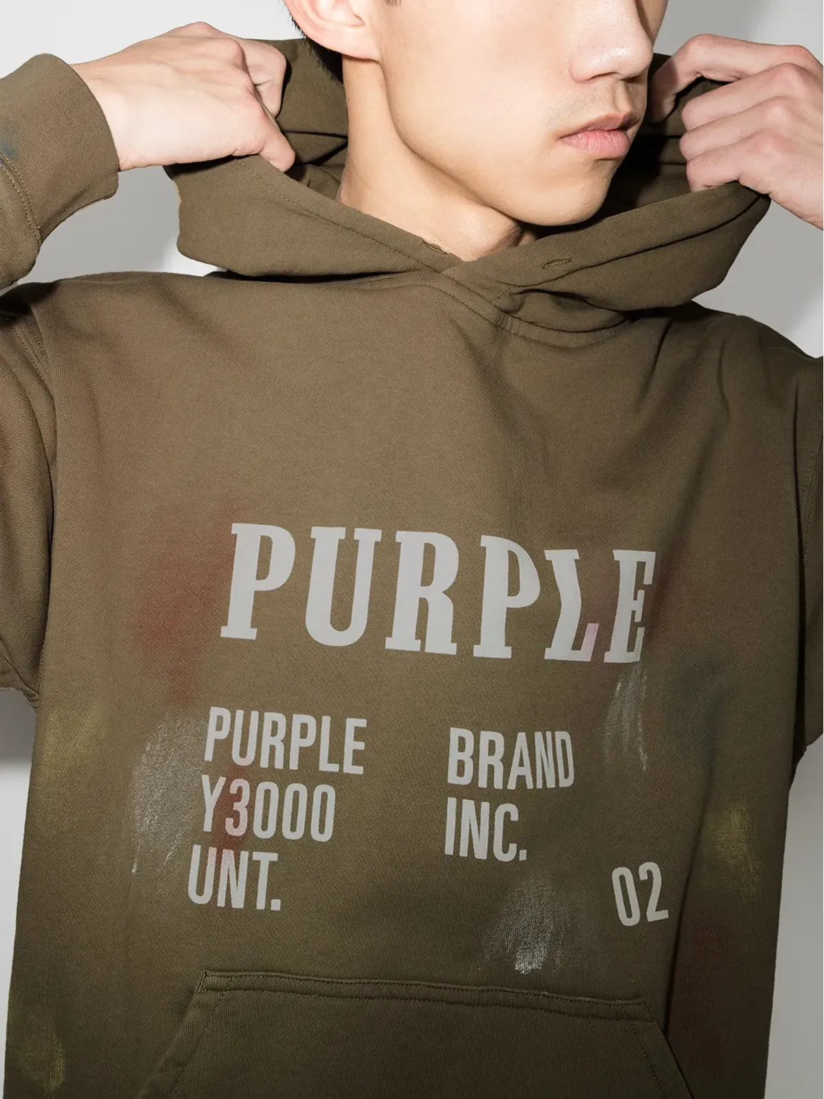 Purple Brand ロゴプリント長袖フーディ - 画像4