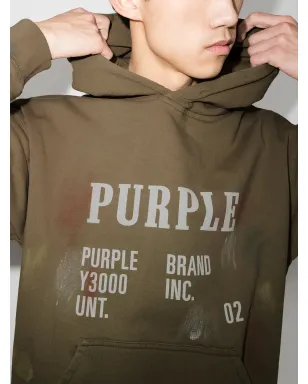 Purple Brand ロゴプリント長袖フーディ - サムネイル4