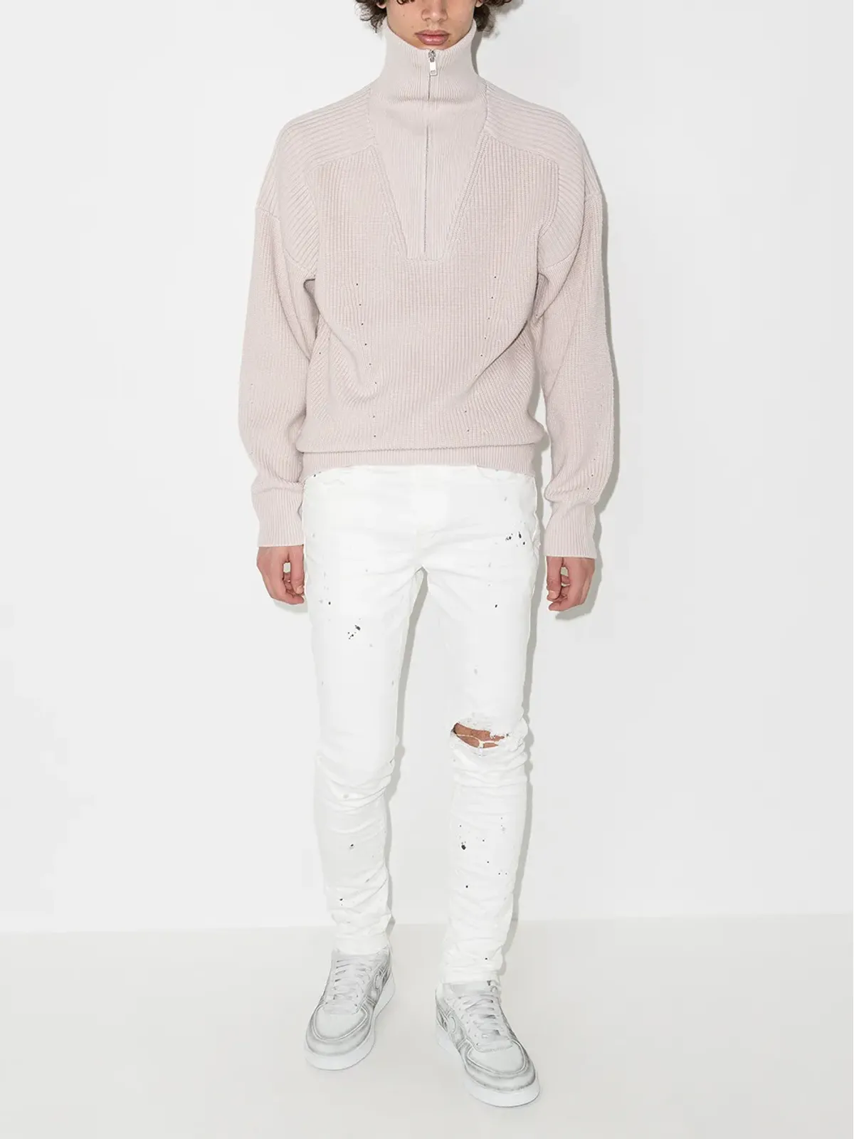 Purple Brand ペイントスプラッター柄スキニージーンズ - ホワイト - 画像5