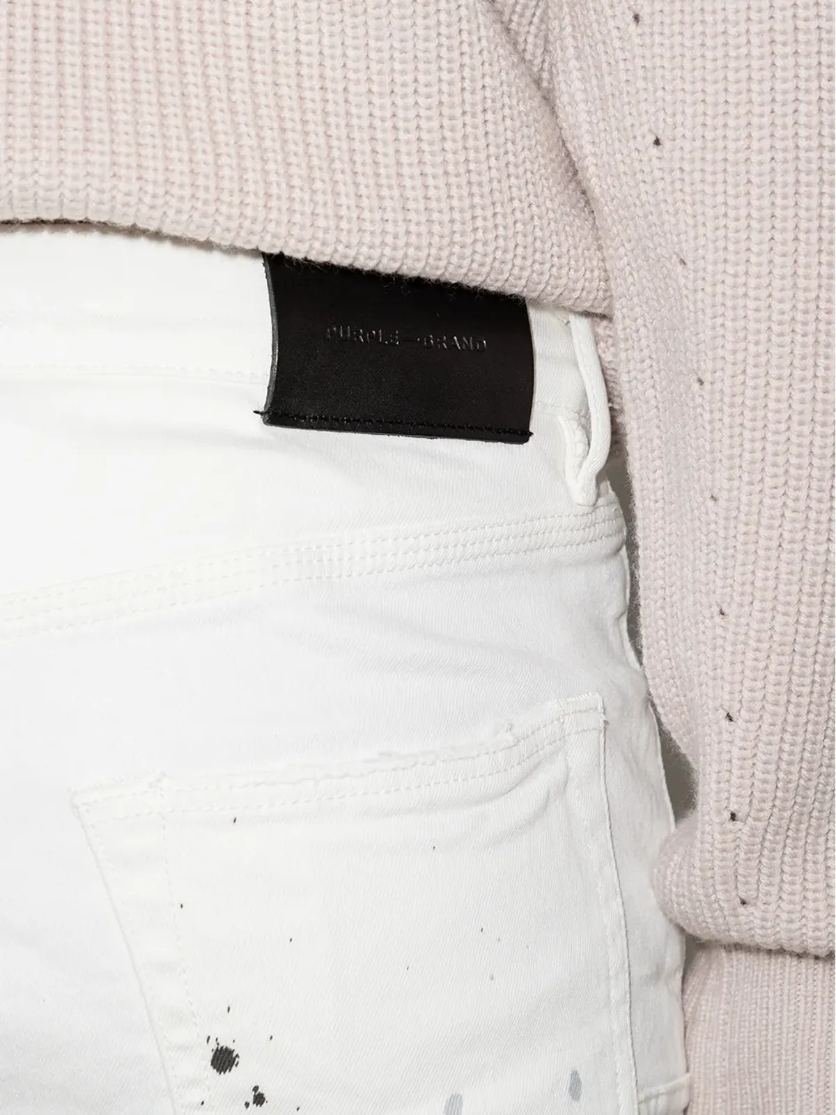 Purple Brand ペイントスプラッター柄スキニージーンズ - ホワイト - 画像4