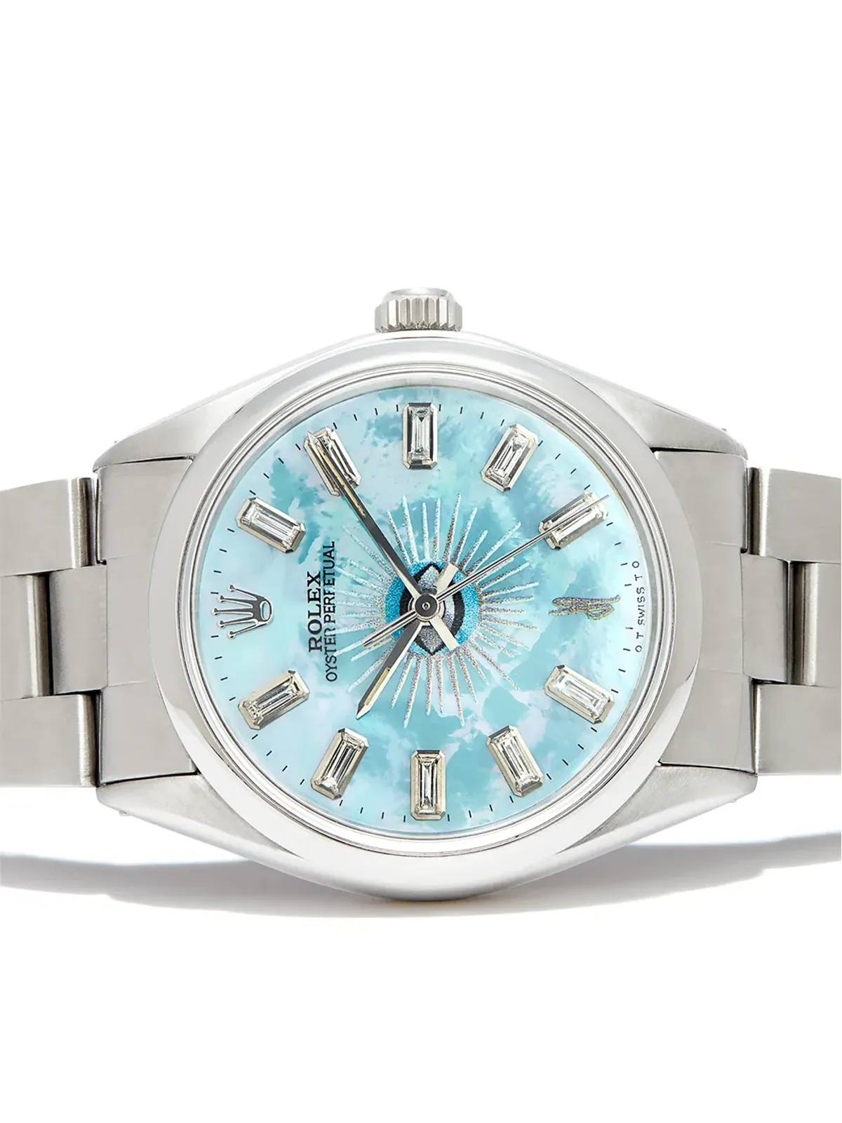 Jacquie Aiche ビンテージ カスタム Rolex Oyster Perpetual ブルー - 画像5