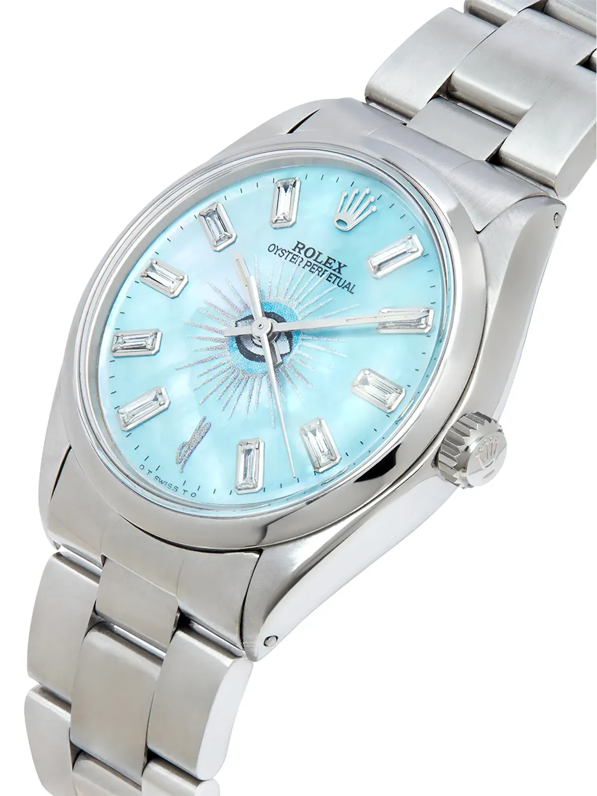 Jacquie Aiche ビンテージ カスタム Rolex Oyster Perpetual ブルー - 画像2
