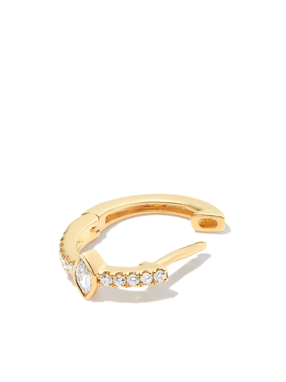 Jacquie Aiche 14kt yellow gold diamond hoop earring - 画像2