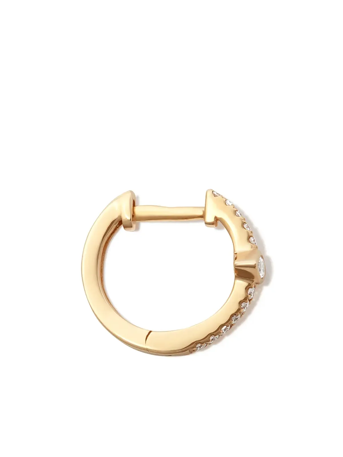 Jacquie Aiche 14kt yellow gold diamond hoop earring - 画像3