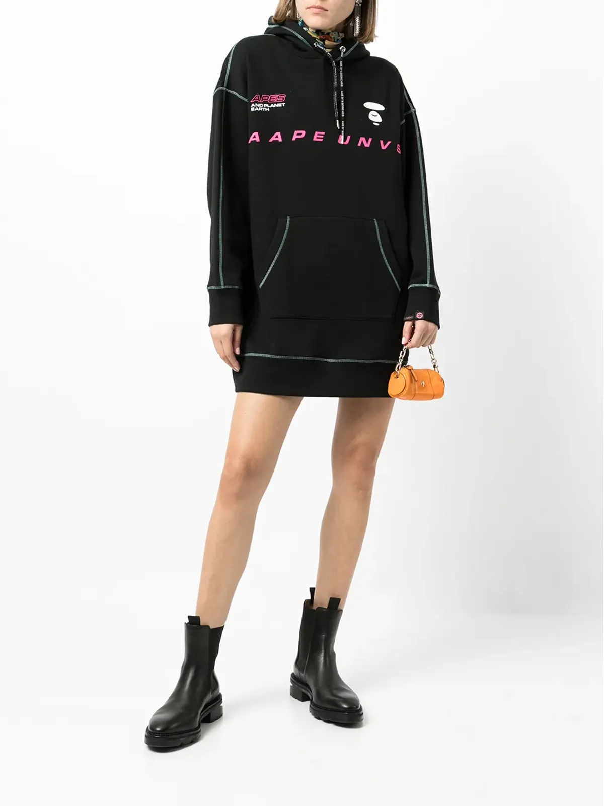 A BATHING APE® ロゴプリント フード付きドレス - 画像2